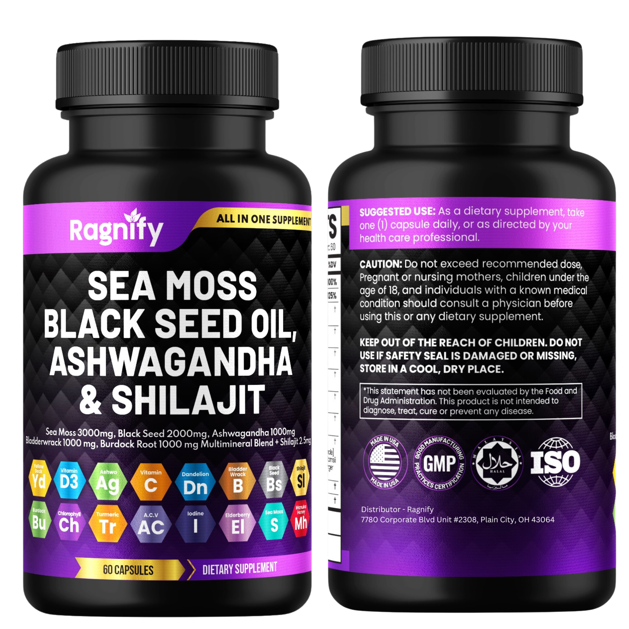 SEA MOSS - BLACK SEED OIL - ASHWAGANDHA & SHILAJIT SUPPLEMENT