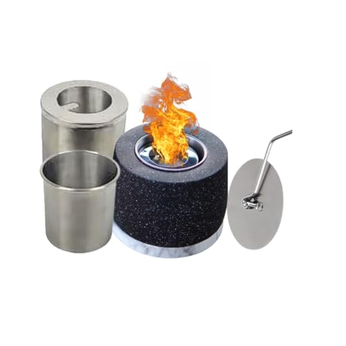 Ragnify Concrete Tabletop Fire Pit - Ethanol Fire Pit, Fire Bowl, Mini Personal Fireplace for Indoor & Garden - Bio Ethanol Fuel