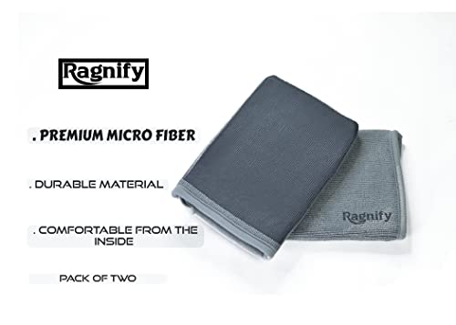 Ragnify Pack of 2 Clay Mitt Auto Detailing Medium Grade Clay Bar Alternative Mitt for Flawless Removal of Surface Bonded Micro Contaminant (Gray)