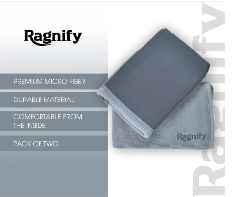 Ragnify Pack of 2 Clay Mitt Auto Detailing Medium Grade Clay Bar Alternative Mitt for Flawless Removal of Surface Bonded Micro Contaminant (Gray)
