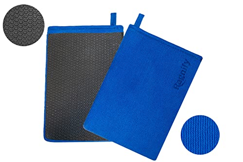 Ragnify Pack of 2 Mesh Surface Clay Mitt for Car Detailing Medium Grade Alternative Mitt for Flawless Removal of Surface Bonded Micro Contaminant (Blue)