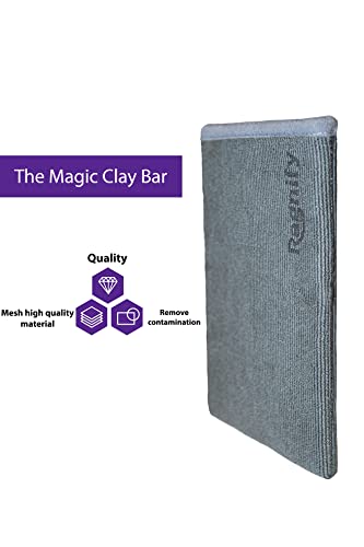 Ragnify Pack of 2 Mesh Surface Clay Mitt for Car Detailing Medium Grade Alternative Mitt for Flawless Removal of Surface Bonded Micro Contaminant (Blue)