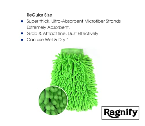 Ragnify's Pack of 2 Dual-Sided Microfiber Car Wash Mitts - Scratch-Free and Waterproof for Cars, Trucks, and Boats in Blue!