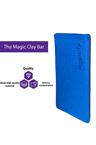 Ragnify Pack of 2 Mesh Surface Clay Mitt for Car Detailing Medium Grade Alternative Mitt for Flawless Removal of Surface Bonded Micro Contaminant (Blue)