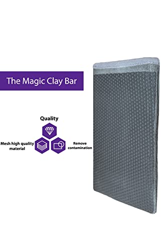 Ragnify Pack of 2 Mesh Surface Clay Mitt for Car Detailing Medium Grade Alternative Mitt for Flawless Removal of Surface Bonded Micro Contaminant (Grey)