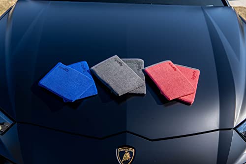 Ragnify Pack of 2 Mesh Surface Clay Mitt for Car Detailing Medium Grade Alternative Mitt for Flawless Removal of Surface Bonded Micro Contaminant (Red)