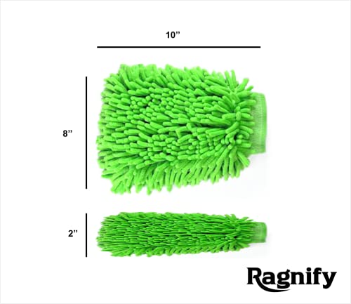 Ragnify's Pack of 2 Dual-Sided Microfiber Car Wash Mitts - Scratch-Free and Waterproof for Cars, Trucks, and Boats in Blue!