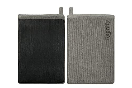 Ragnify Pack of 2 Clay Mitt Auto Detailing Medium Grade Clay Bar Alternative Mitt for Flawless Removal of Surface Bonded Micro Contaminant (Gray)
