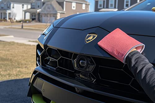 Ragnify Pack of 2 Mesh Surface Clay Mitt for Car Detailing Medium Grade Alternative Mitt for Flawless Removal of Surface Bonded Micro Contaminant (Red)