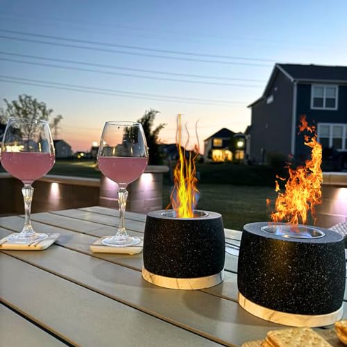 Ragnify Concrete Tabletop Fire Pit - Ethanol Fire Pit, Fire Bowl, Mini Personal Fireplace for Indoor & Garden - Bio Ethanol Fuel