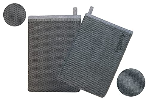 Ragnify Pack of 2 Mesh Surface Clay Mitt for Car Detailing Medium Grade Alternative Mitt for Flawless Removal of Surface Bonded Micro Contaminant (Blue)