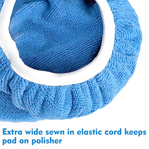 Ragnify 9 to10 inches Pack of 30 car Polisher Bonnet Pads Set Double Thick Orbital Buffer Bonnets for Cars, Wood Paint, Furniture, Interior Design- 14 Microfiber, 6 Non-Woven, 8 Fleece, 2 Cotton