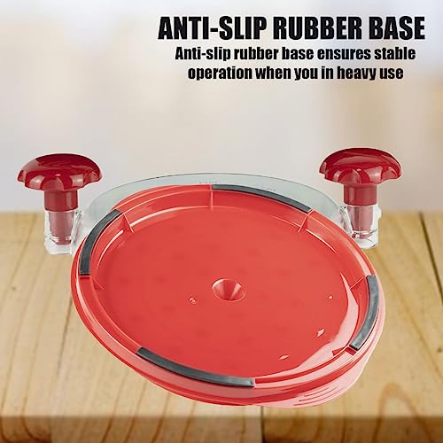 Ragnify Chicken Shredder Tool with Transparent Lid & Cleaning Brush, Non-Skid Base to Claws Meat for Boil Chicken, Beef and Other Meat - 10.8 Inches(Red)