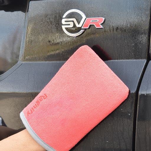 Ragnify Pack of 2 Clay Mitt Auto Detailing Medium Grade Clay Bar Alternative Mitt for Flawless Removal of Surface Bonded Micro Contaminant (Red)