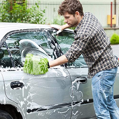 Ragnify's Pack of 2 Dual-Sided Microfiber Car Wash Mitts - Scratch-Free and Waterproof for Cars, Trucks, and Boats in Blue!