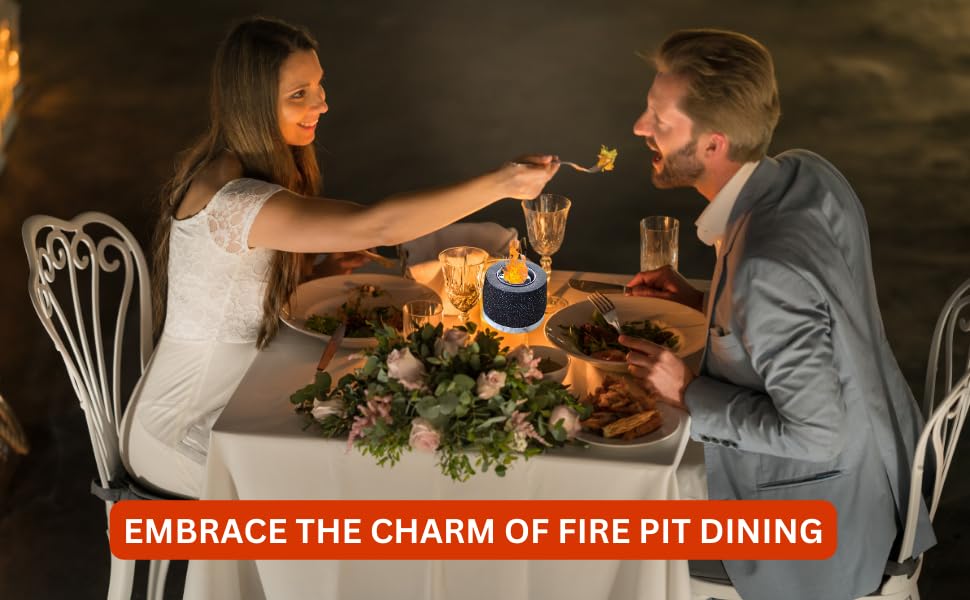 Ragnify Concrete Tabletop Fire Pit - Ethanol Fire Pit, Fire Bowl, Mini Personal Fireplace for Indoor & Garden - Bio Ethanol Fuel