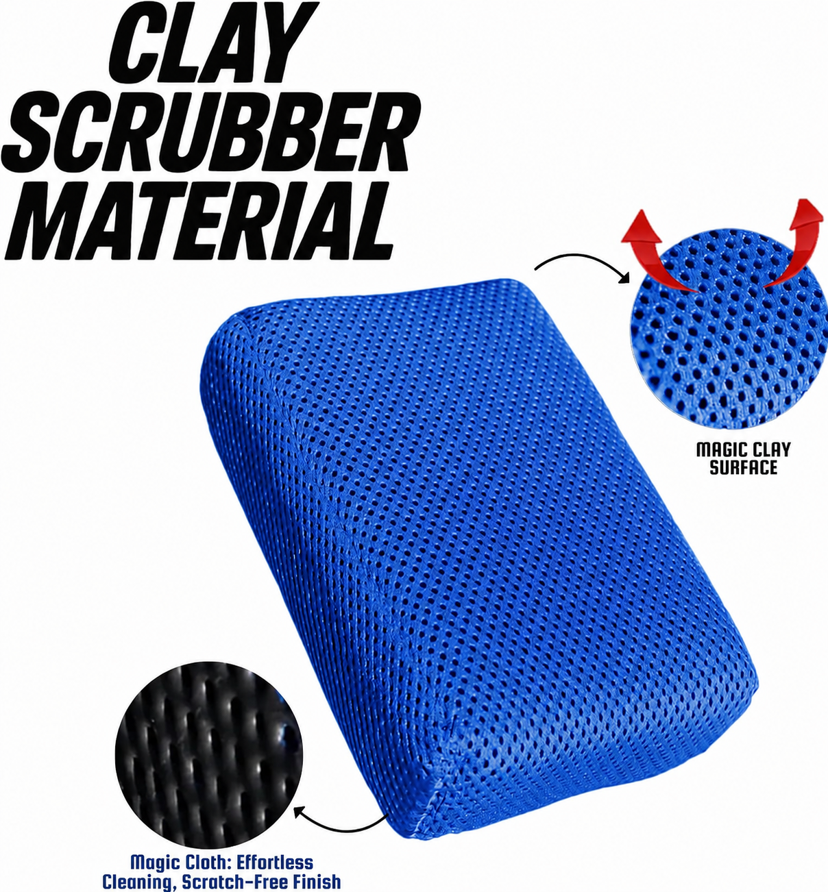 Ragnify Dual-Sided Clay Scrubber for Car Paint & Glass Removes Dirt, Tar & Overspray 2-Pack