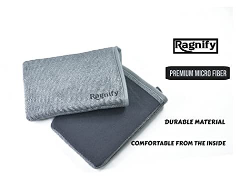 Ragnify Pack of 2 Clay Mitt Auto Detailing Medium Grade Clay Bar Alternative Mitt for Flawless Removal of Surface Bonded Micro Contaminant (Gray)
