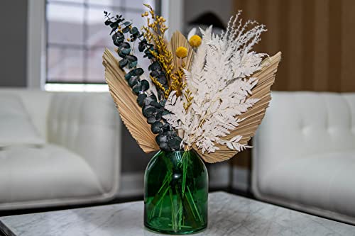 Ragnify Dried Palm Leaves Spear Natural Dried Palm Fans Bohemian Dried Flowers for Bohemian Dried Palm Spears Tropical Dried Palm Leaves Decor for Boho Wedding Party (18x10 Inches, 04)