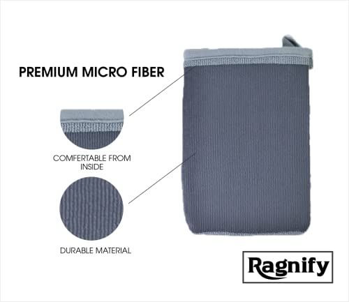 Ragnify Pack of 2 Clay Mitt Auto Detailing Medium Grade Clay Bar Alternative Mitt for Flawless Removal of Surface Bonded Micro Contaminant (Gray)