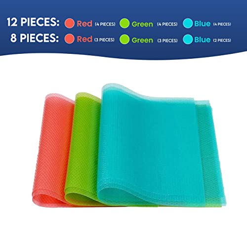 Ragnify Refrigerator Liners Washable, Non-Stick Fridge Shelf Mat Liners for Easy Cleaning & Endurance, Oil-Proof Multi-Purpose in Pleasing Colors (Pack of 08)