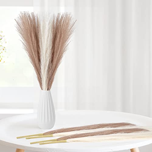 Ragnify 10 Stunning Cream Faux Pampas Grass Stems for Table and Floor Decoration.