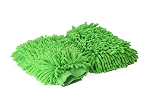 Ragnify's Pack of 2 Dual-Sided Microfiber Car Wash Mitts - Scratch-Free and Waterproof for Cars, Trucks, and Boats in Blue!