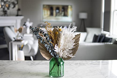 Ragnify Dried Palm Leaves Spear Natural Dried Palm Fans Bohemian Dried Flowers for Bohemian Dried Palm Spears Tropical Dried Palm Leaves Decor for Boho Wedding Party (18x10 Inches, 04)