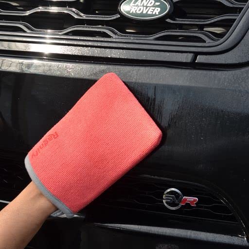 Ragnify Pack of 2 Clay Mitt Auto Detailing Medium Grade Clay Bar Alternative Mitt for Flawless Removal of Surface Bonded Micro Contaminant (Red)