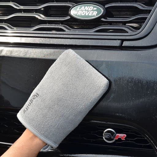 Ragnify Pack of 2 Mesh Surface Clay Mitt for Car Detailing Medium Grade Alternative Mitt for Flawless Removal of Surface Bonded Micro Contaminant (Grey)