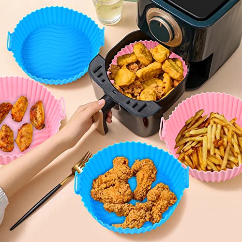 2 Silicone pans with handles, reusable air fryer liner, heat