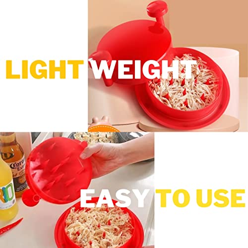 Ragnify Chicken Shredder Tool, with Non Skid Base Silicone Mat Alternative to Claws Meat for Boil Chicken,Beef and Other Meat- 20 cm/ 8 inches (Red)