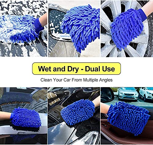 Ragnify's Pack of 2 Dual-Sided Microfiber Car Wash Mitts - Scratch-Fre